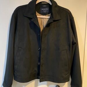 Abercrombie & Fitch Black Vegan Suede Jacket Size Small EUC